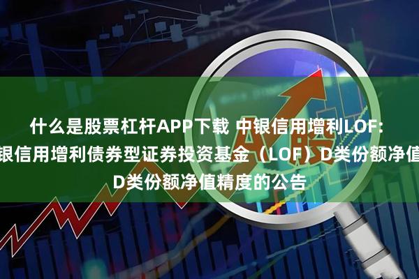 什么是股票杠杆APP下载 中银信用增利LOF: 关于提高中银信用增利债券型证券投资基金（LOF）D类份额净值精度的公告